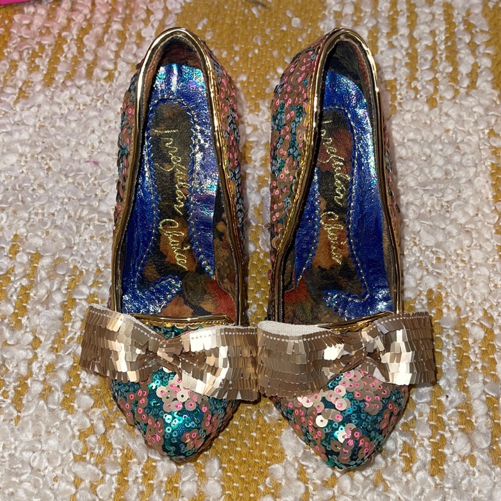 Irregular Choice Savan swan sequin heels Sz 7.5/Eur 38